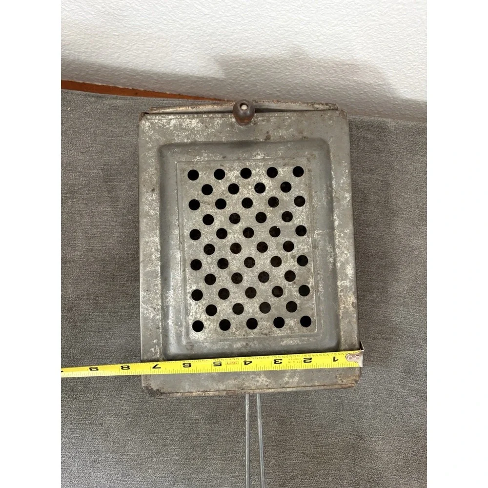 Popcorn Popper Basket With Sliding Top‎ Camp Fire Fireplace Metal Vintage READ